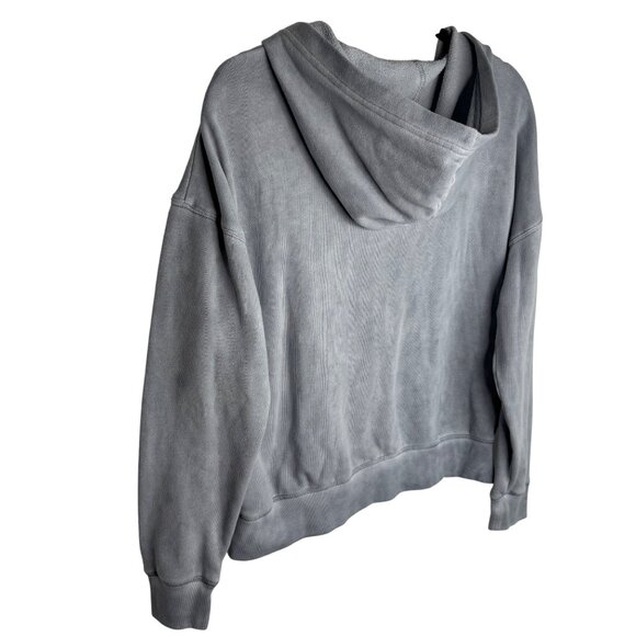 American Eagle Women's‎ Size Small Blue Marbled Hoodie With Lace-Up Detail - Picture 6 of 11